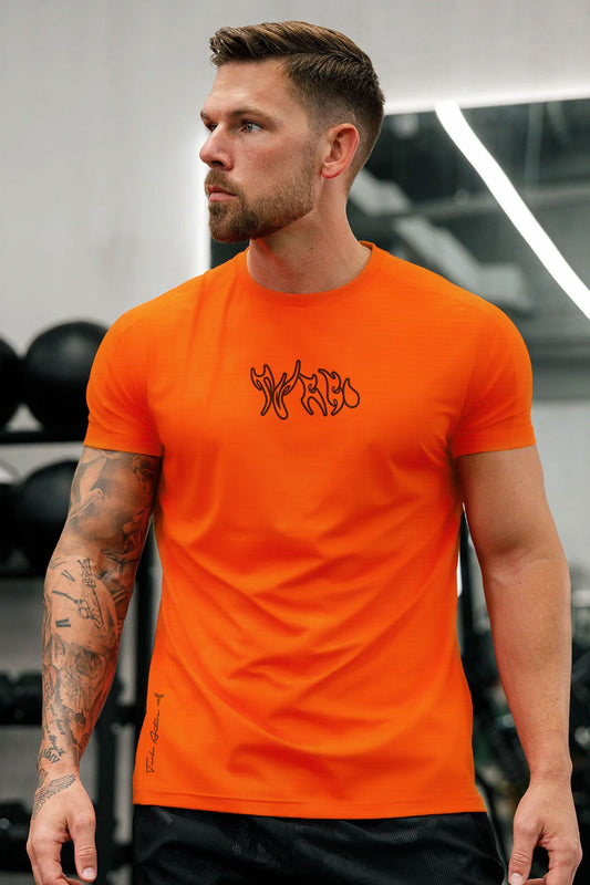 Turbo 'Action-Ready' Graphic Mesh Dry-Fit Tee In Orange