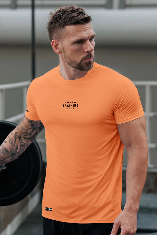 Turbo Training Club Climacool Mesh Dry-Fit Tee In Orange