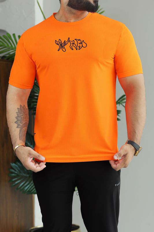 Turbo 'Action-Ready' Graphic Mesh Dry-Fit Tee In Orange
