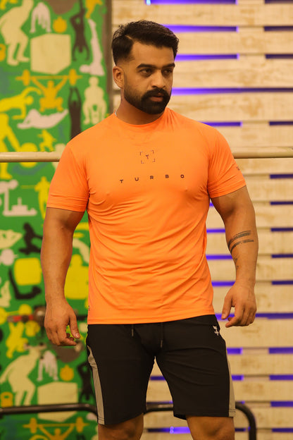 Turbo Scan Energy Breathable Mesh Dry-Fit Tee In Orange