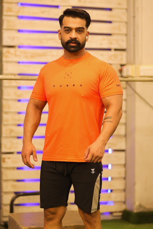 Turbo Scan Energy Breathable Mesh Dry-Fit Tee In Orange