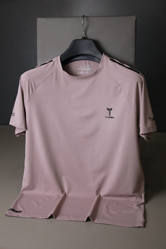 Turbo Elite Performance Series Dry-Fit Tee In Pastel Pink