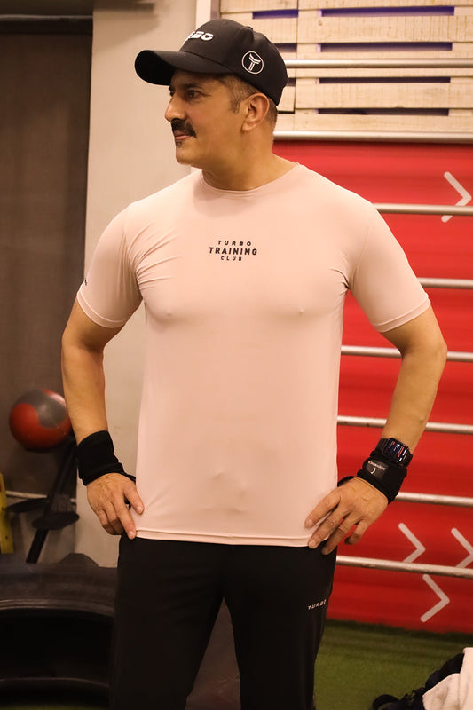Turbo Training Club Climacool Mesh Dry-Fit Tee In Pastel Pink