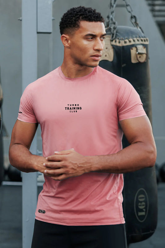 Turbo Training Club Climacool Mesh Dry-Fit Tee In Pastel Pink