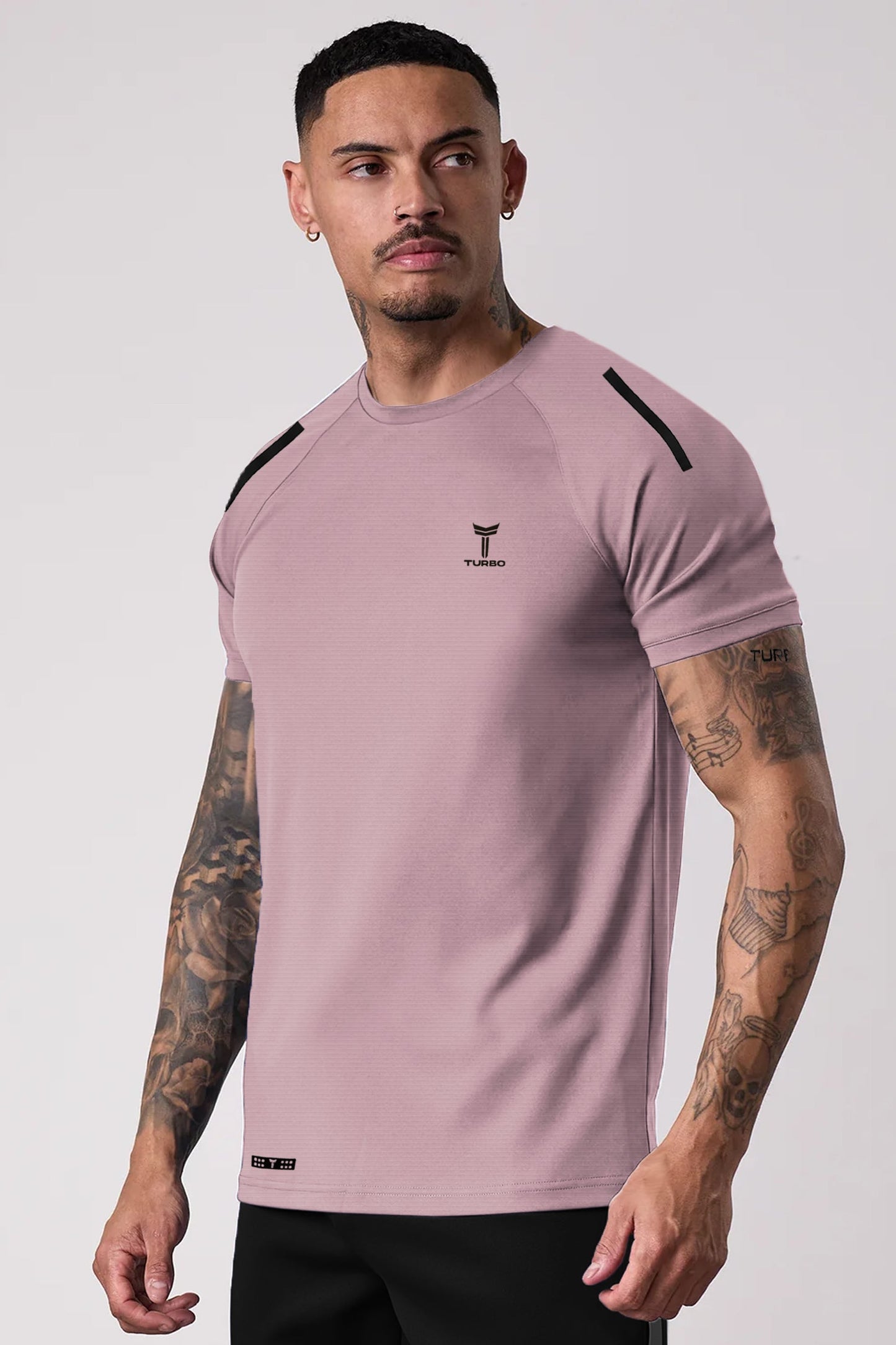Turbo Elite Performance Series Dry-Fit Tee In Pastel Pink