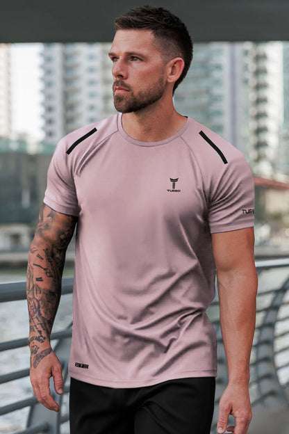Turbo Elite Performance Series Dry-Fit Tee In Pastel Pink