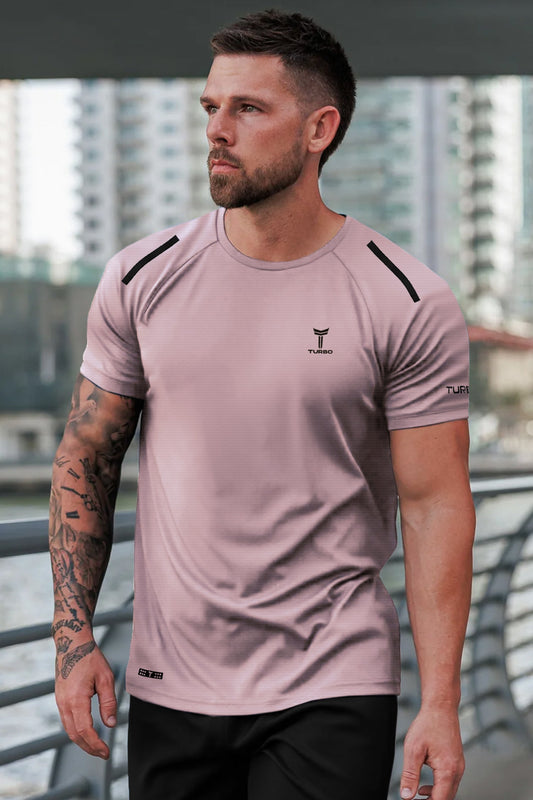Turbo Elite Performance Series Dry-Fit Tee In Pastel Pink