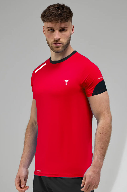 Turbo T-Storm Performance Climalite Dry-Fit Tee In Red