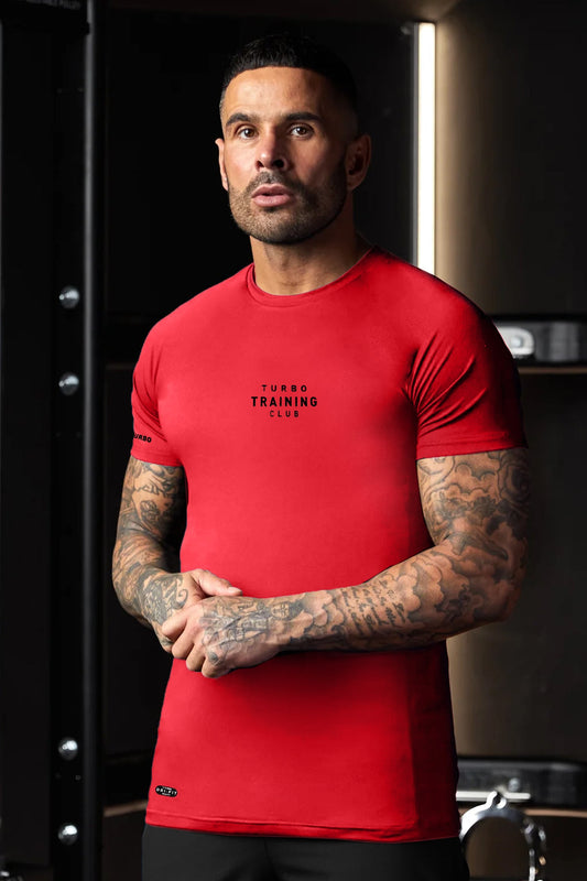 Turbo Training Club Climacool Mesh Dry-Fit Tee In Red