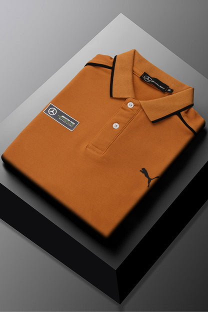 Pma AMG Benz Edition Premium Men's Polo Shirt In Neon Orange