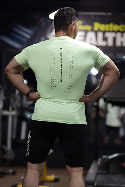 Turbo Motivational Quote ClimaCool Dry-Fit Tee In Sea Foam