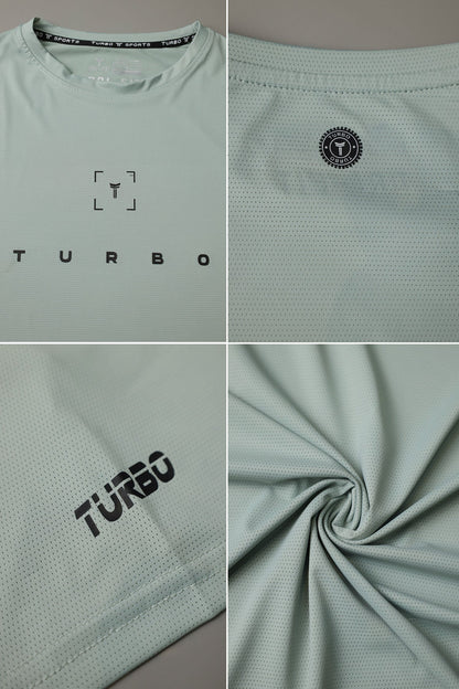 Turbo Scan Energy Breathable Mesh Dry-Fit Tee In Sea Foam