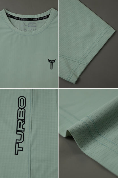 Turbo 'Street-Style' Drop-Shoulder Graphic Dry-Fit Tee In Sea Foam