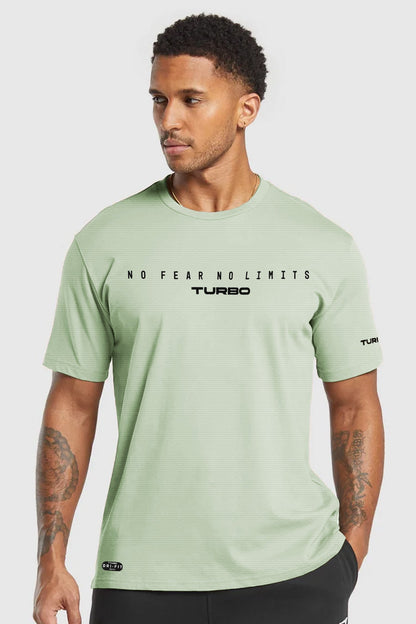 Turbo Motivational Quote ClimaCool Dry-Fit Tee In Sea Foam