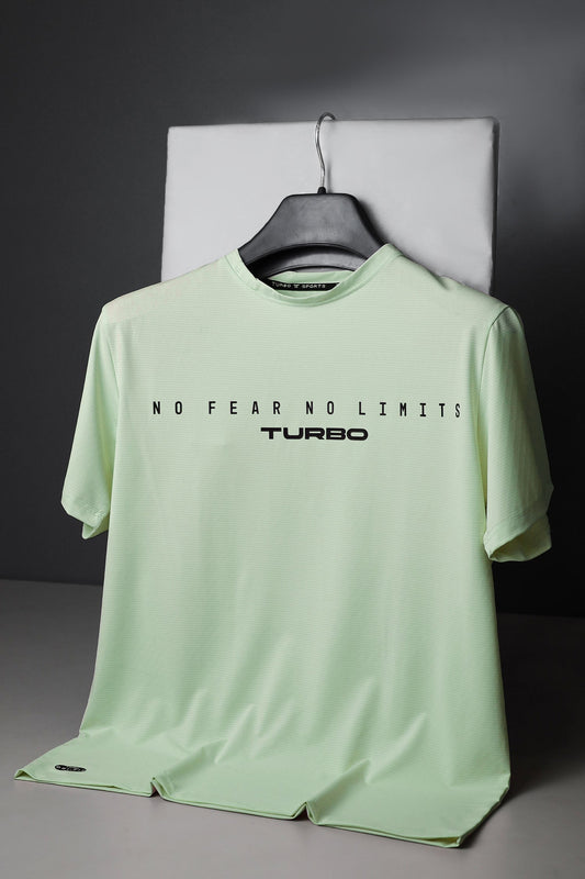 Turbo Motivational Quote ClimaCool Dry-Fit Tee In Sea Foam