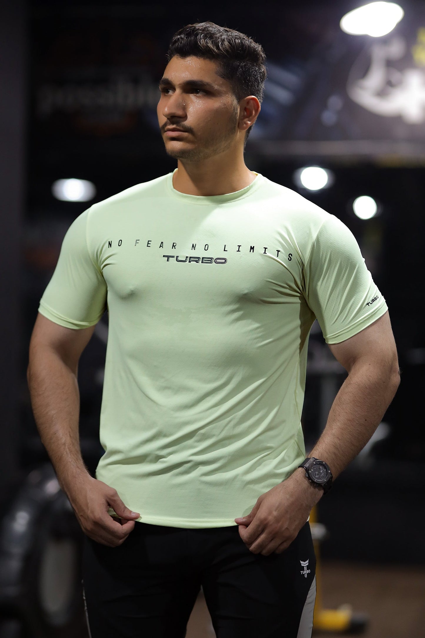 Turbo Motivational Quote ClimaCool Dry-Fit Tee In Sea Foam