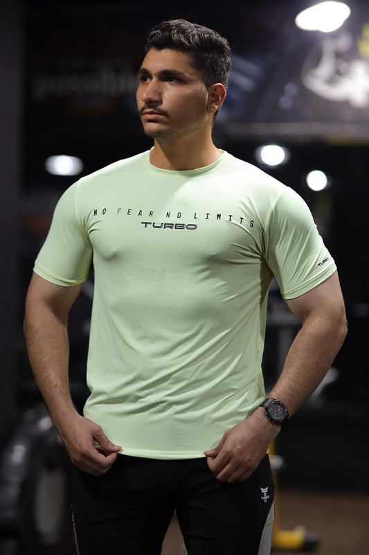 Turbo Motivational Quote ClimaCool Dry-Fit Tee In Sea Foam
