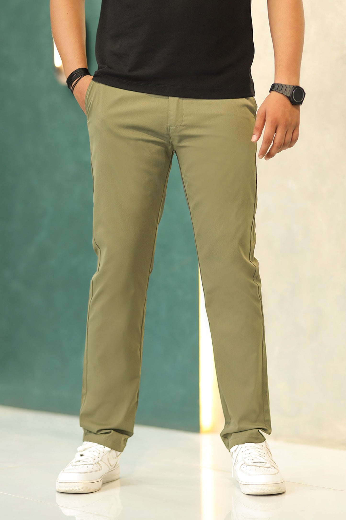 Turbo Axis Intelli-Drape Refined Fit Twil Cotton Pent In Sage Green