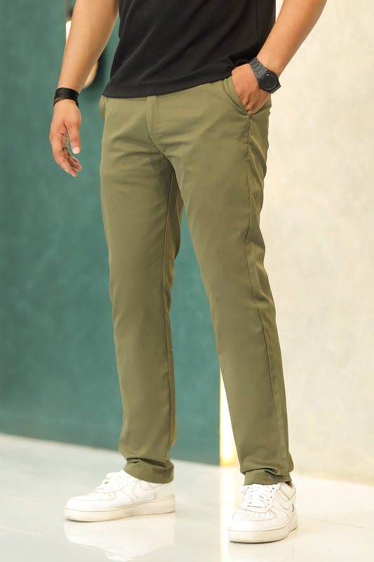 Turbo Axis Intelli-Drape Refined Fit Twil Cotton Pent In Sage Green