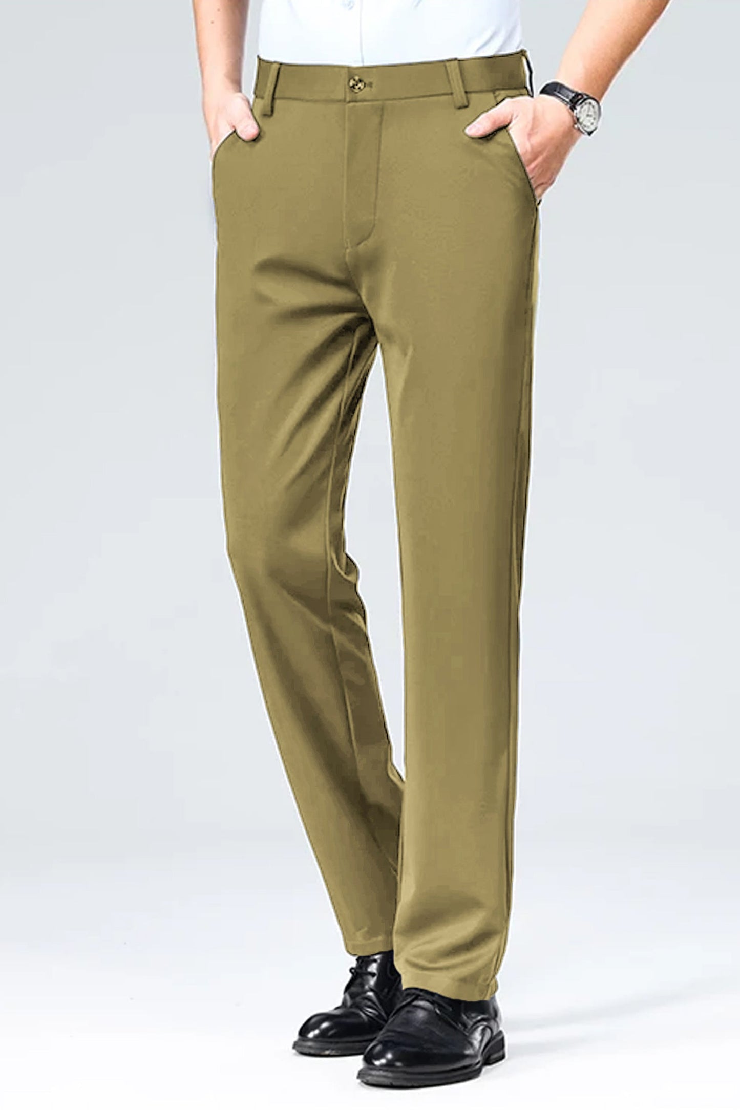 Turbo Axis Intelli-Drape Refined Fit Twil Cotton Pent In Sage Green