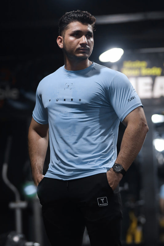 Turbo Scan Energy Breathable Mesh Dry-Fit Tee In Sky Blue