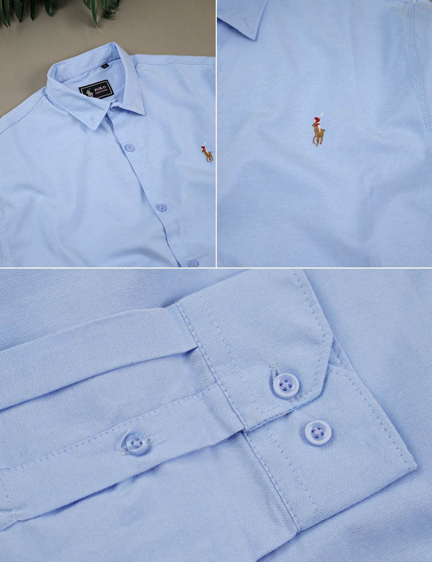 Polo Rph Lren SlimFit Classic Casual Shirt In Sky Blue