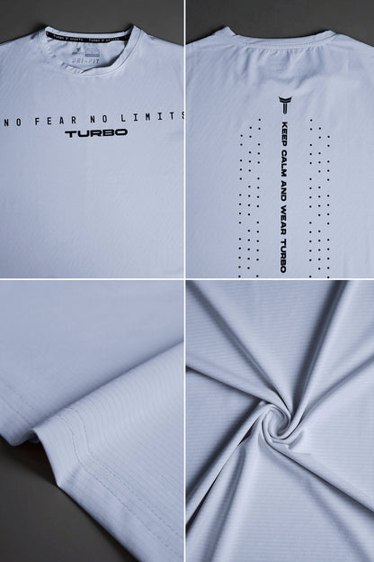 Turbo Motivational Quote ClimaCool Dry-Fit Tee In Sky Blue