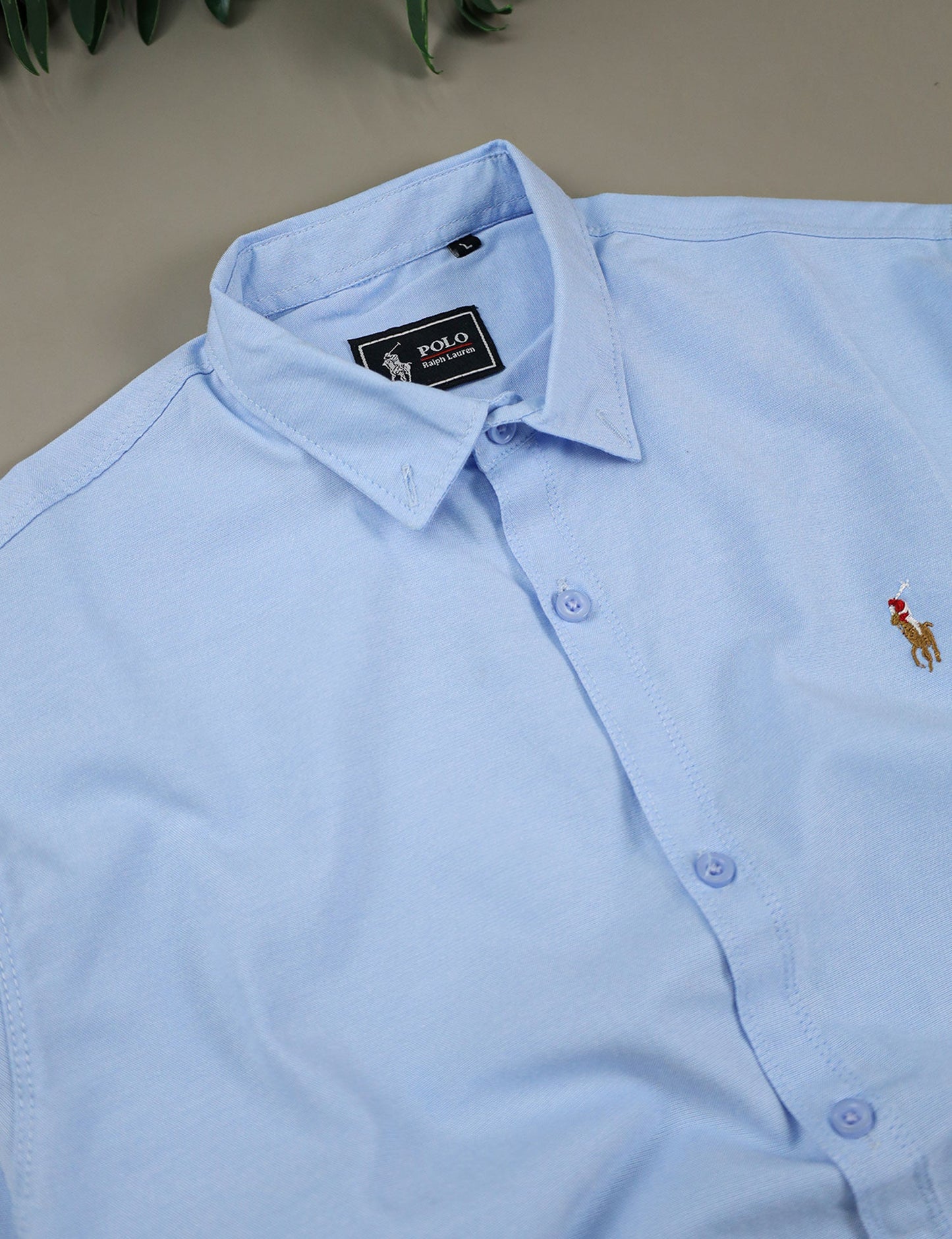 Polo Rph Lren SlimFit Classic Casual Shirt In Sky Blue