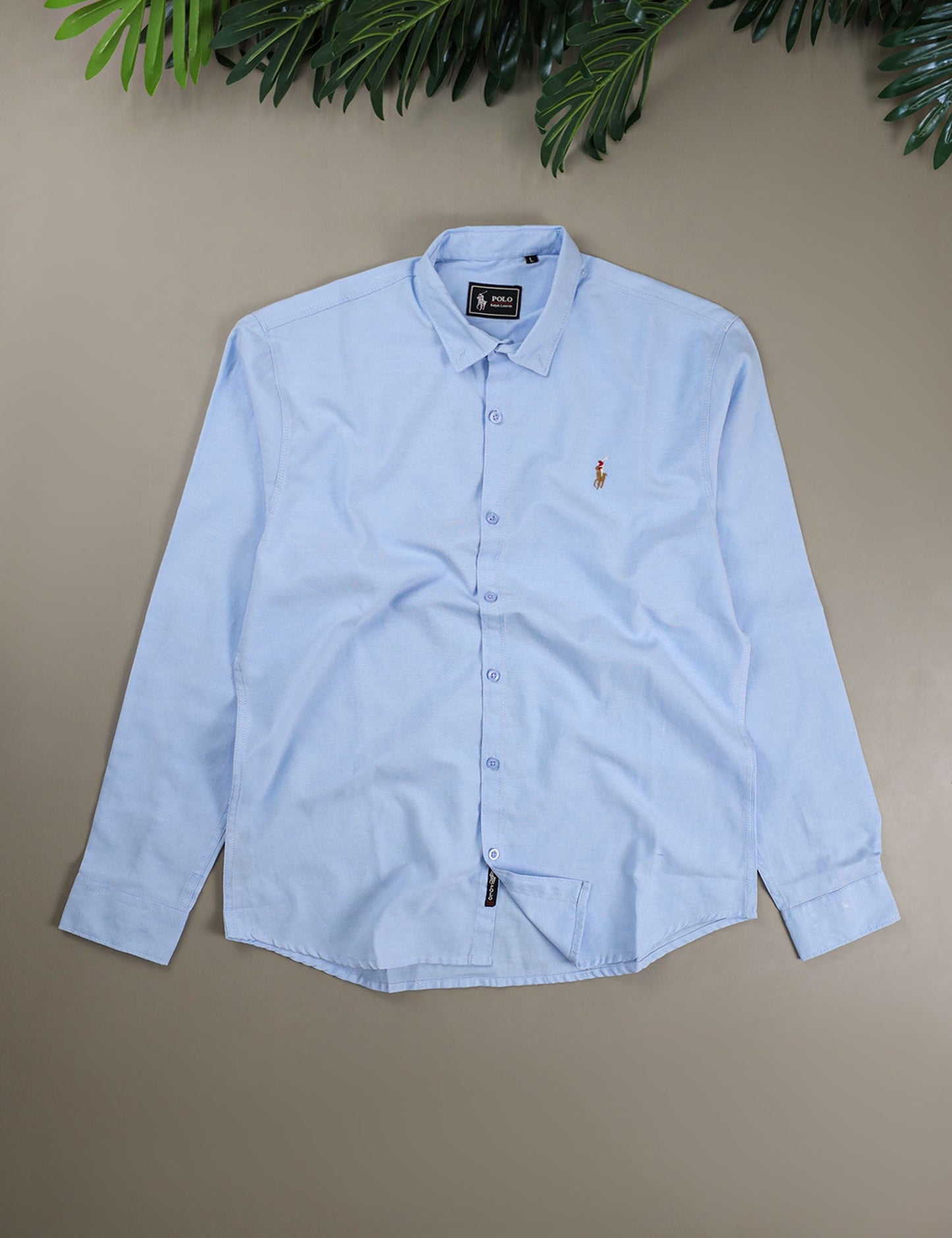 Polo Rph Lren SlimFit Classic Casual Shirt In Sky Blue