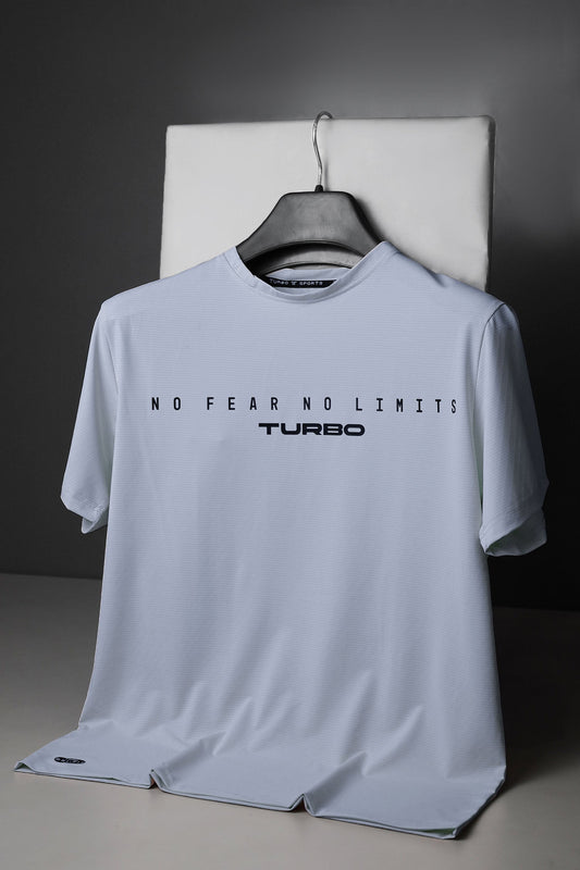 Turbo Motivational Quote ClimaCool Dry-Fit Tee In Sky Blue