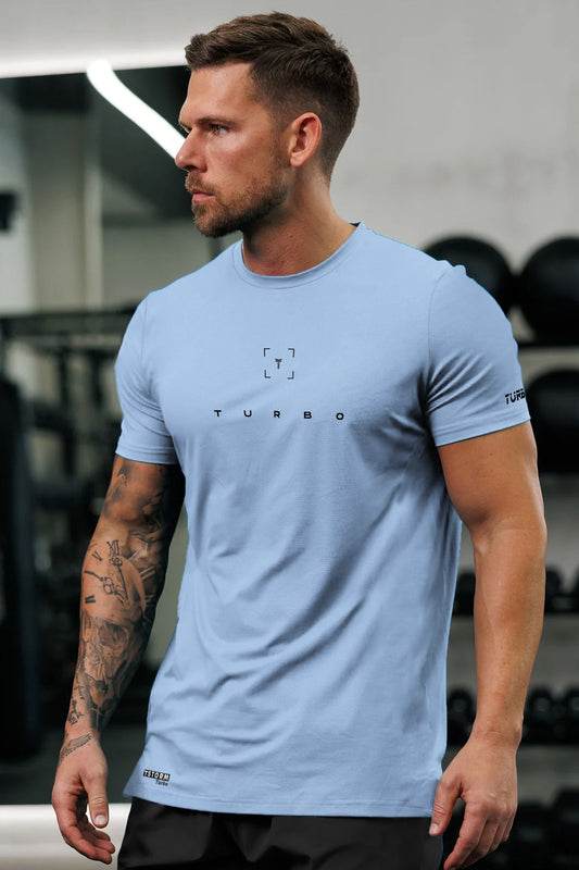 Turbo Scan Energy Breathable Mesh Dry-Fit Tee In Sky Blue