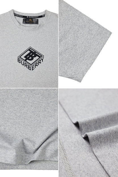 Brbrry Classic Monogram & Logo Tape Crew Neck Tee