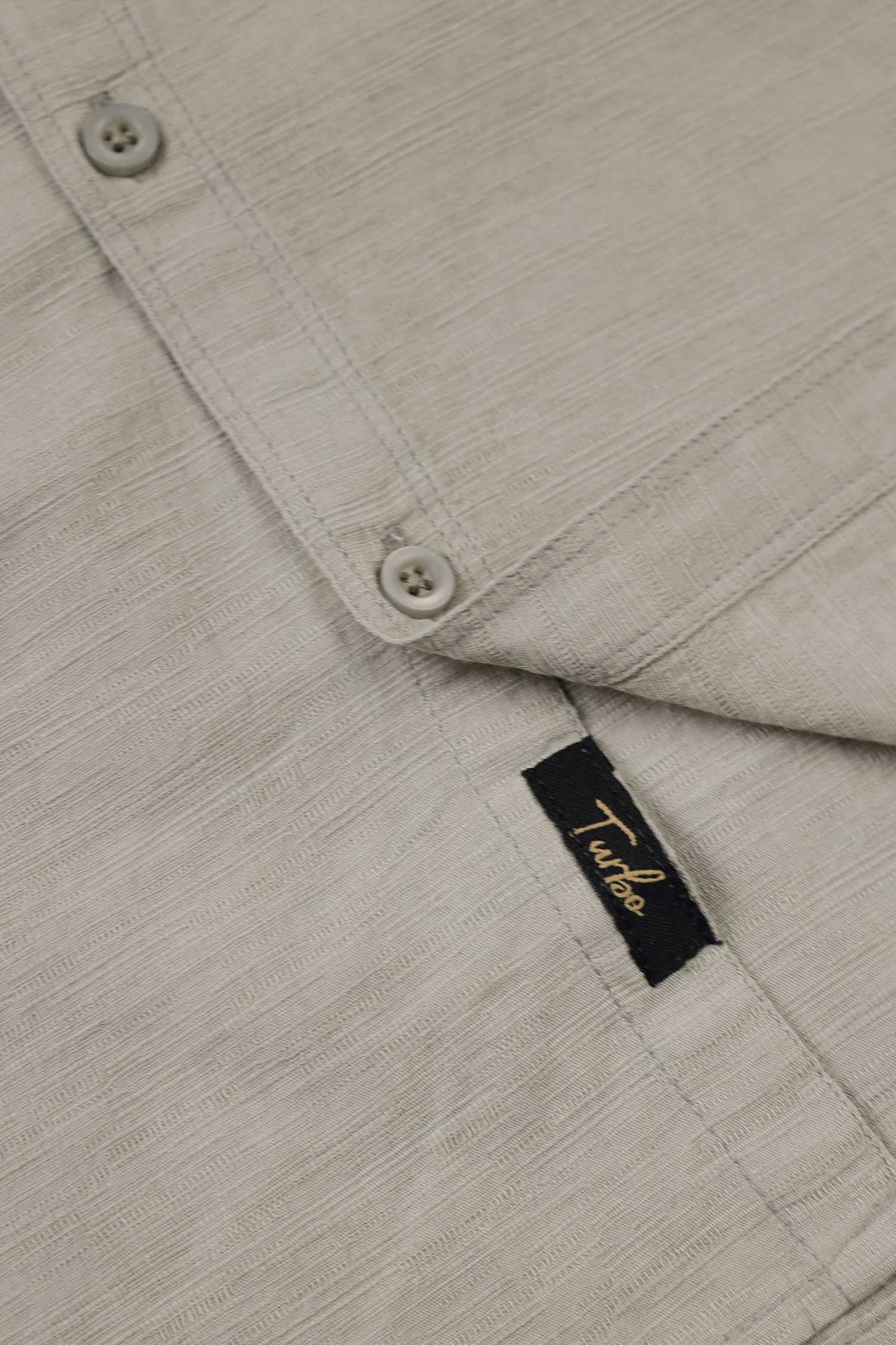 Turbo Dobby Textured Long Sleeve Cotton Casual Shirt In Slate Grey