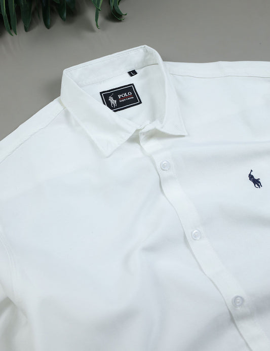 Polo Rph Lren Custom SlimFit Casual Shirt In White