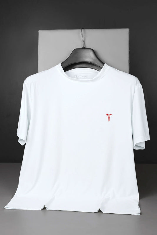 Turbo Font Typography Breathable Dry-Fit Tee In White