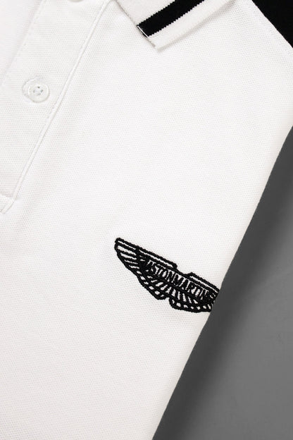 Hackt Lndn Astn Martn UltraCore Athletic Men's Polo Shirt In White