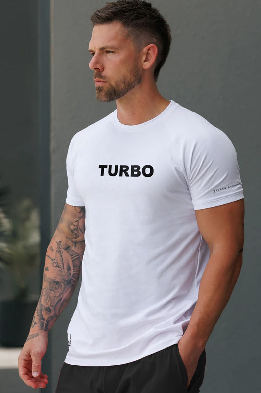 Turbo 'The Running Club' Performance Dry-Fit Tee In White