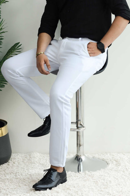 Elegant Self Texture Knitted Cotton Ankle fit Pant