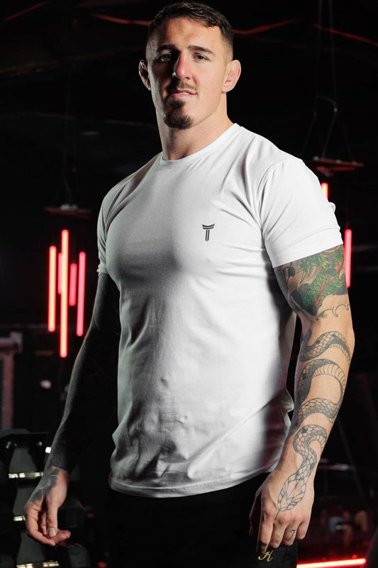 Turbo 'Strong Aura' Statement Series Dry-Fit Tee In White