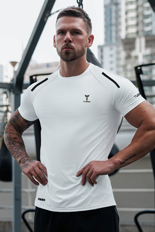 Turbo Elite Performance Series Dry-Fit Tee In White