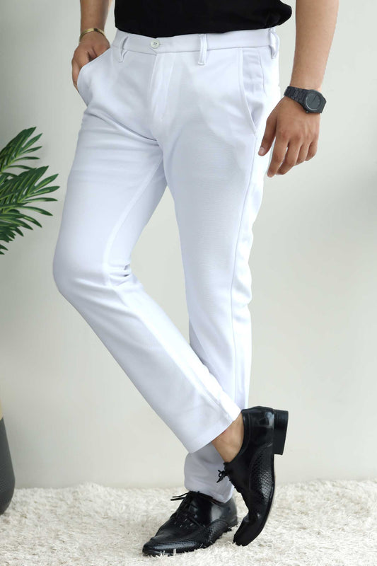 Elegant Self Texture Knitted Cotton Ankle fit Pant