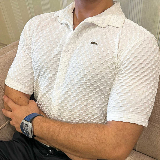 Turbo Popcorn Cuba Waffle Casual Shirt In White