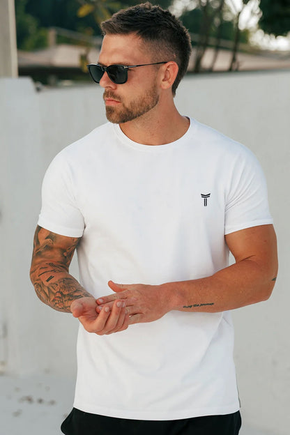 Turbo 'The Gymrat Manifesto' Graphic Performance Dry-Fit Tee In White
