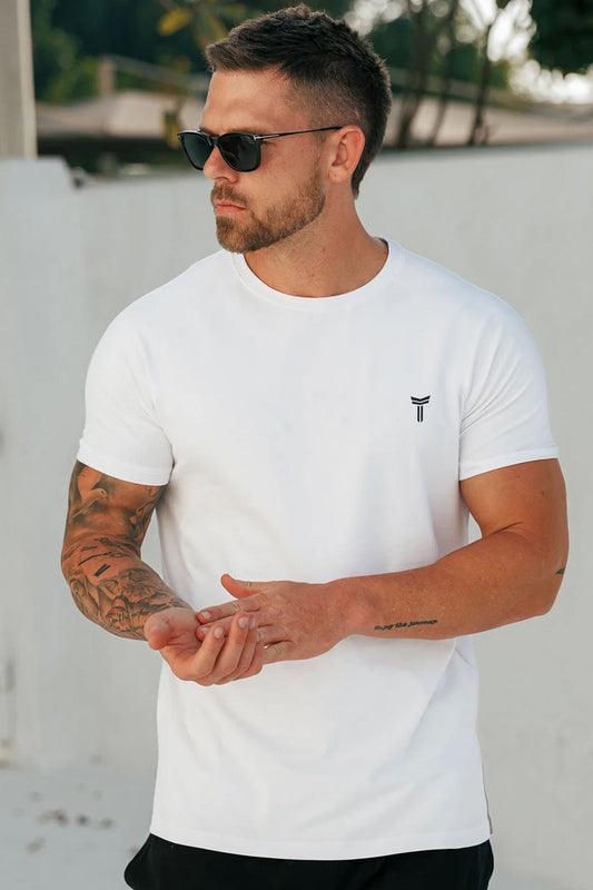 Turbo 'The Gymrat Manifesto' Graphic Performance Dry-Fit Tee In White