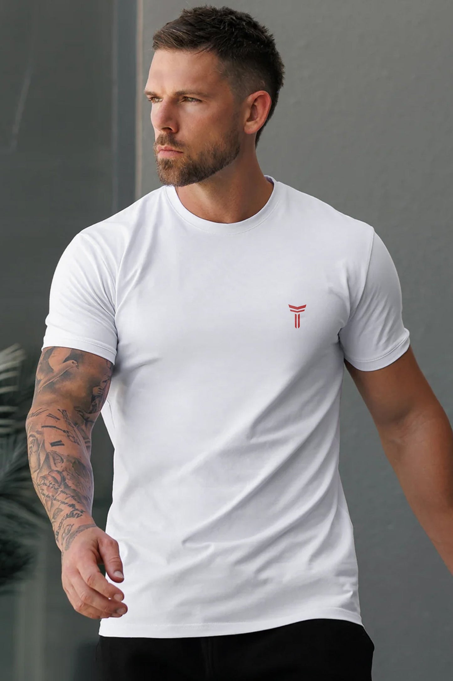 Turbo Font Typography Breathable Dry-Fit Tee In White
