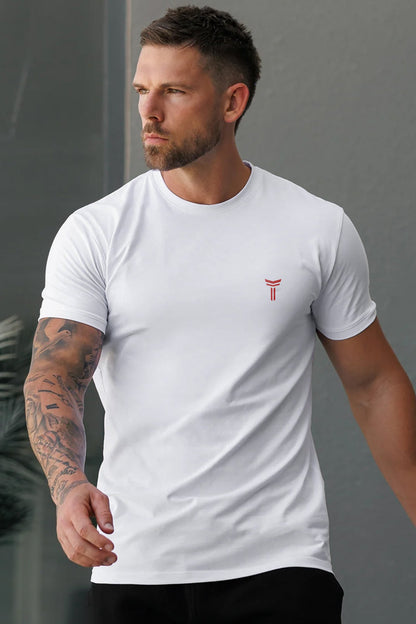 Turbo Font Typography Breathable Dry-Fit Tee In White