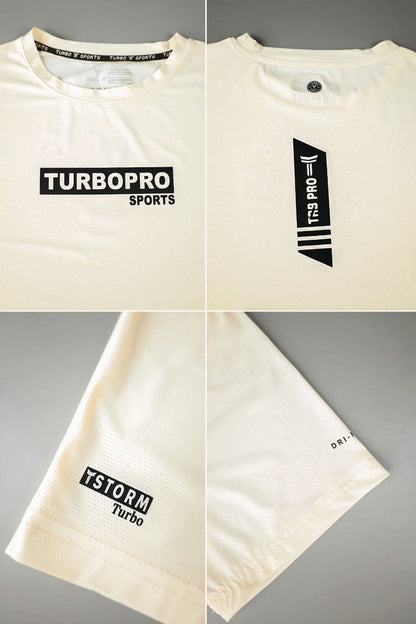 Turbo Pro Sports Climalite Mesh Dry-Fit Tee In Off White