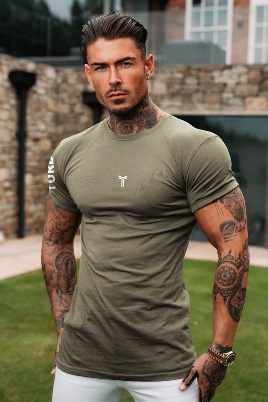 Turbo 'Statement Sleeve' Raglan Dry-Fit Tee In Dark Skin