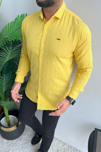 Turbo Billy Textured Knit Long Sleeve Cotton Casual Shirt