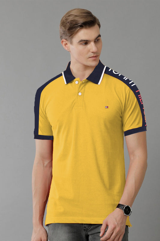 Tomy Hilfiger Signature Elite Men’s Polo Shirt In Mustard